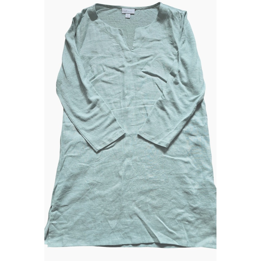 J. Jill Love Linen Tunic Dress 3/4 Sleeve Casual Lightweight‎ Sz 5 Tall